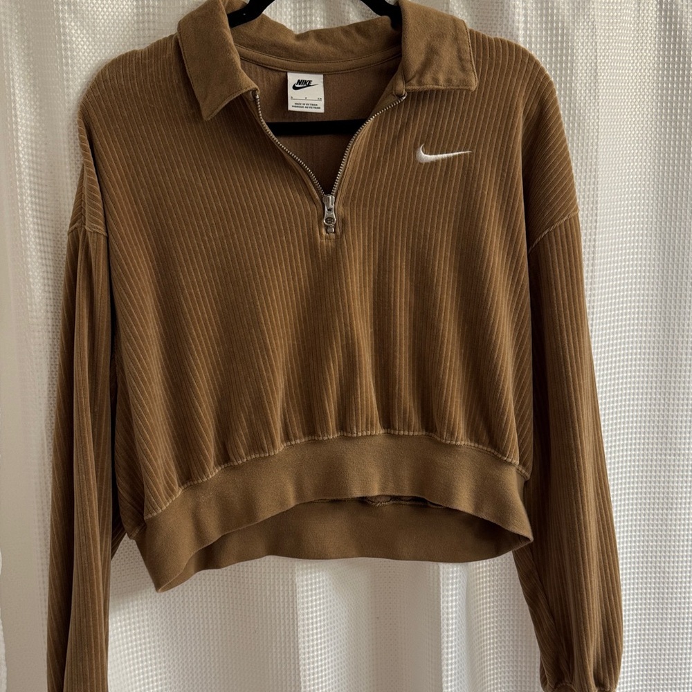 Nike Women's Brown Zip-Up Sweatshirt